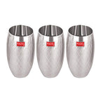 Stainless Steel Drinking Glass Matt Finish, 260ml Set of 3