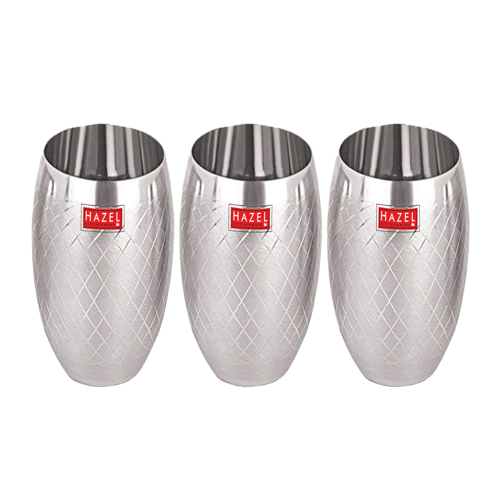 Stainless Steel Drinking Glass Matt Finish, 260ml Set of 3