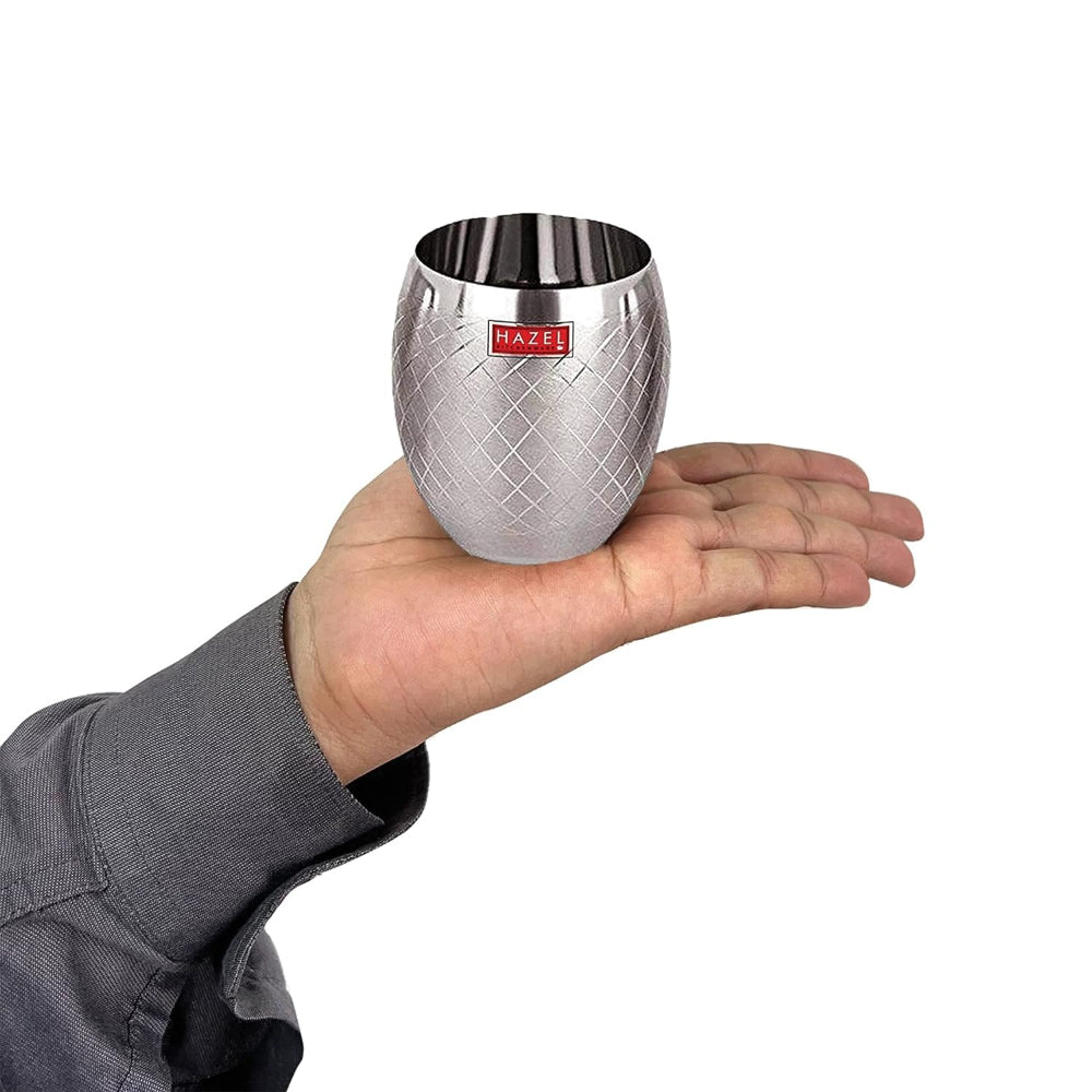 Stainless Steel Drinking Glass Matt Finish, 260ml Set of 3