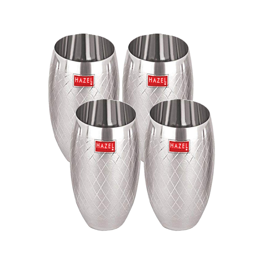 Stainless Steel Drinking Glass Matt Finish, 260ml Set of 4