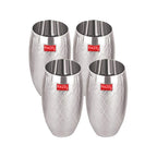 Stainless Steel Drinking Glass Matt Finish, 260ml Set of 4