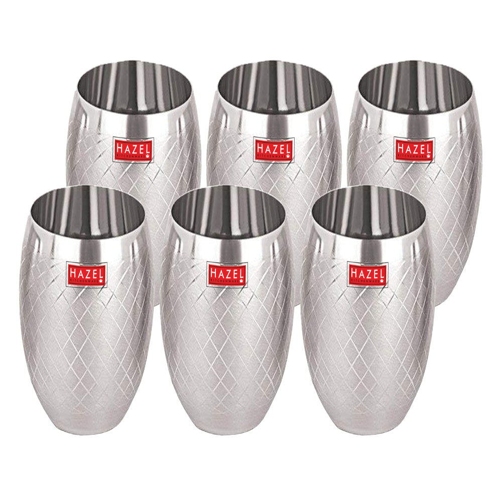 Stainless Steel Drinking Glass Matt Finish, 260ml Set of 6