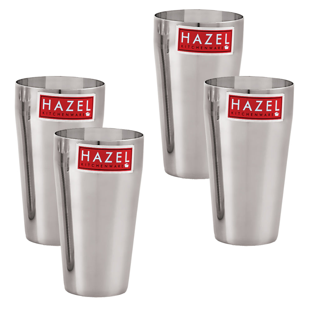Plain Stainless Steel Jumbo Lassi Glass Set of 4, 750ML Each