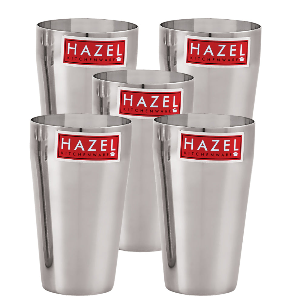 Plain Stainless Steel Jumbo Lassi Glass Set of 5, 750ML Each