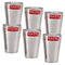 Plain Stainless Steel Jumbo Lassi Glass Set of 6, 750ML Each