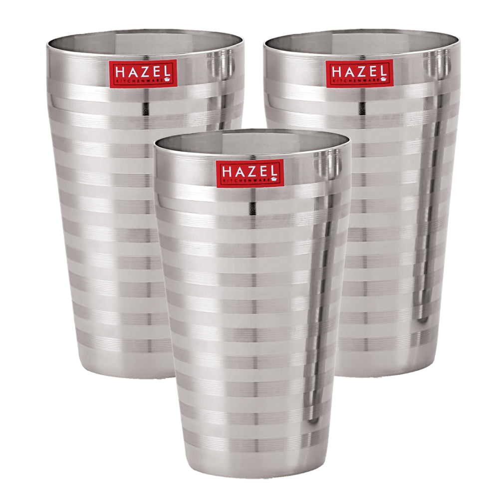 Stainless Steel Jumbo Lassi Glass Set of 3, 750ML Each
