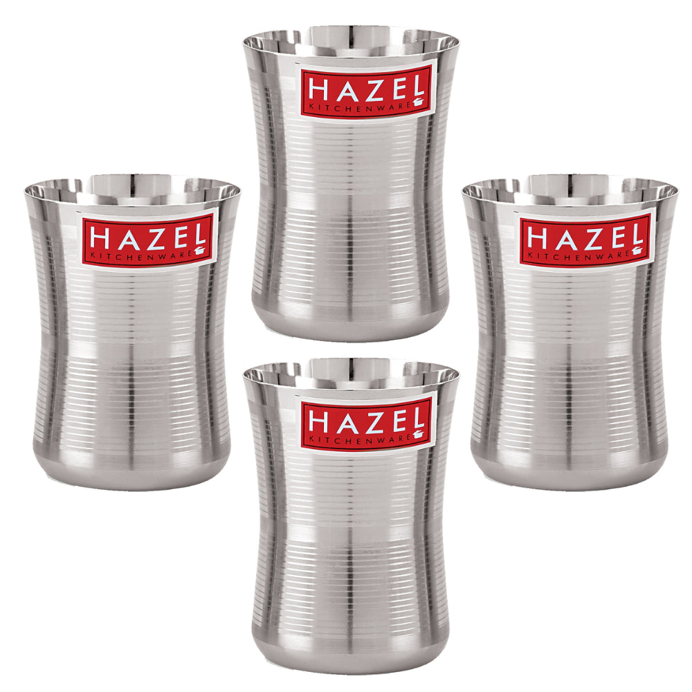 Stainless Steel Water/ Lassi Glass- Set of 4, 650ML Each