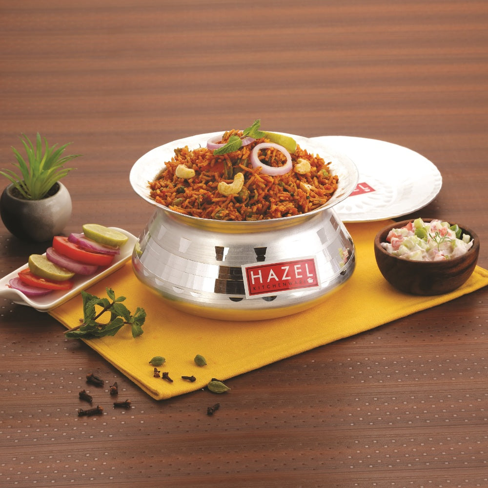 Aluminium Handi with Lid, Dhari Patiya, Biryani & Curry Cooking Pot