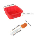 Silicone Square Cake Mould with Spatula, Half Kg