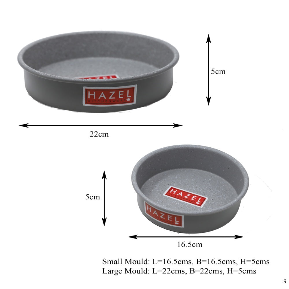 Aluminium Non-Stick Cake Mould Combo, Grey – 2 Pc