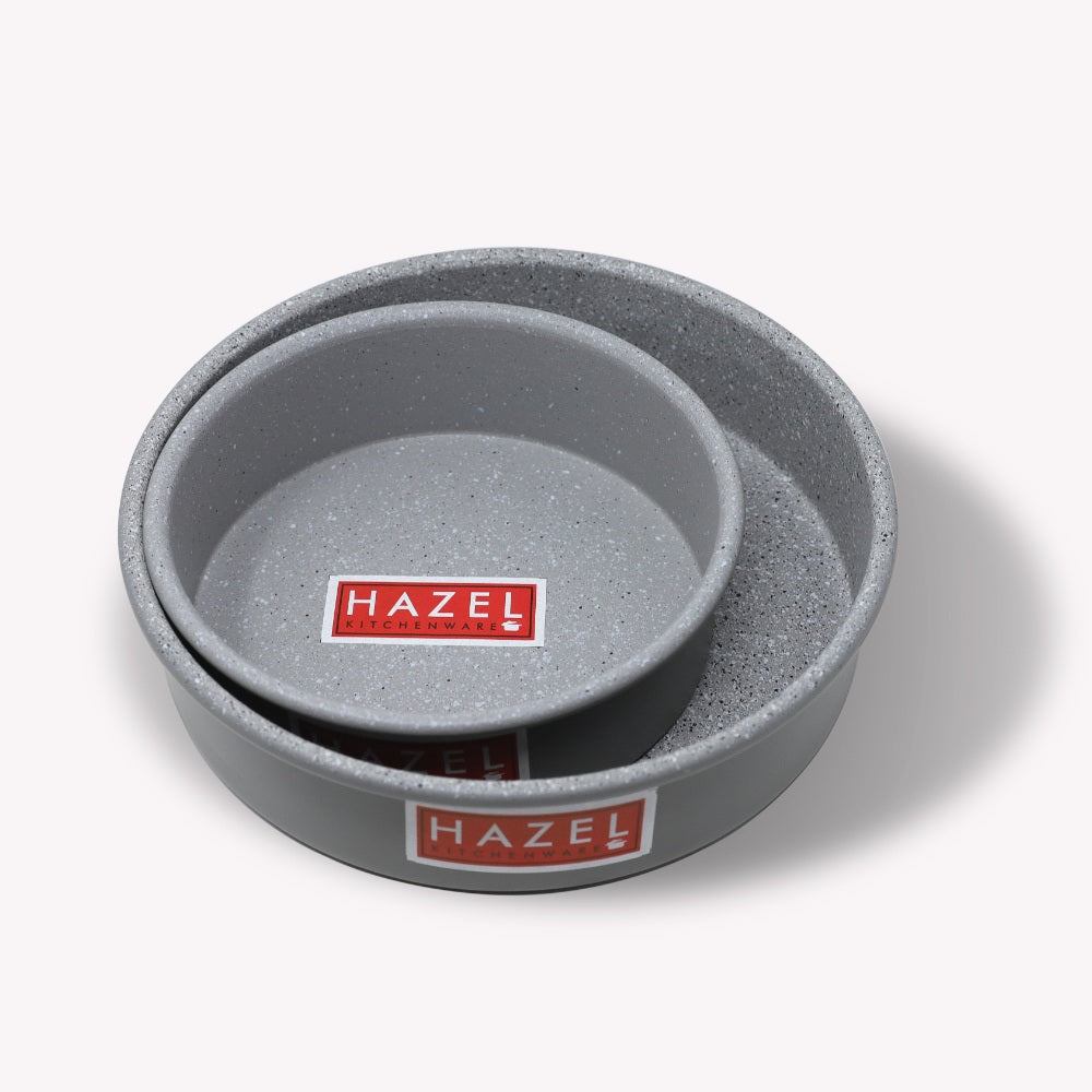 Aluminium Non-Stick Cake Mould Combo, Grey – 2 Pc