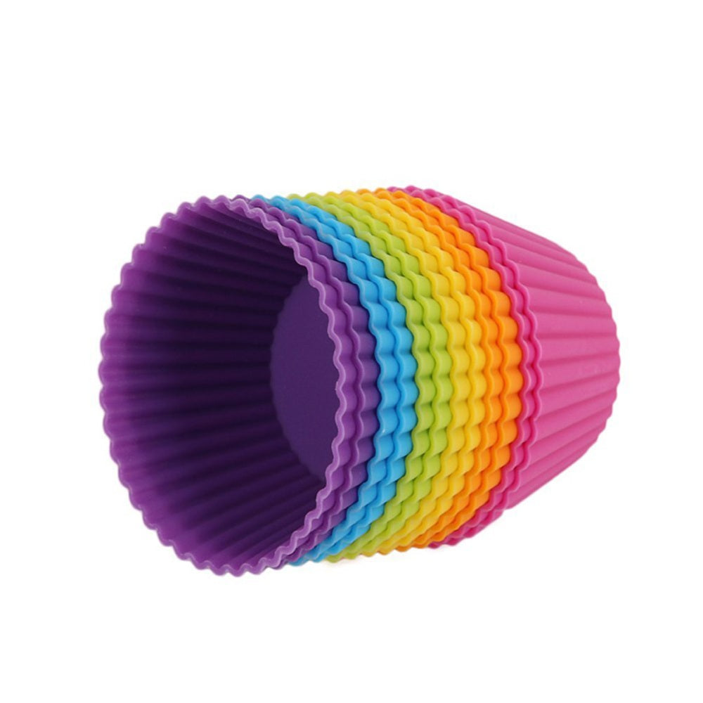 Round Reusable Silicone Cupcake Moulds - Set Of 12