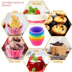 Round Reusable Silicone Cupcake Moulds - Set Of 12