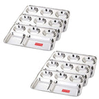 Stainless Steel Compartment Mess Plate (Set of 6)