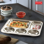 Stainless Steel Compartment Mess Plate (Set of 6)