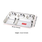 Stainless Steel Compartment Mess Plate (Set of 6)