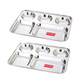 Stainless Steel Compartment Mess Plate (Set of 2)