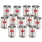 Steel Drinking Glass - 350 ML (Set of 12) |Juice Glass