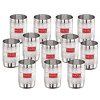 Steel Drinking Glass - 350 ML (Set of 12) | Glossy Finish