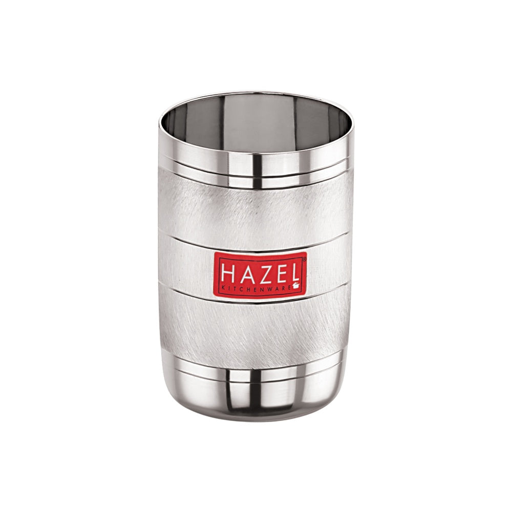 Steel Drinking Glass - 350 ML (Set of 12) | Glossy Finish