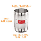 Steel Drinking Glass- 350 ML (Set of 6) | Glossy Finish