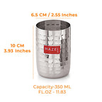 Hammered Stainless Steel Glass Set of 12 (350 ML Each)