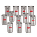 Stainless Steel Drinking Glass with Glossy Finish, 450 ml- Set of 12