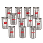 Stainless Steel Drinking Glass with Glossy Finish, 450 ml- Set of 12