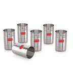Stainless Steel Drinking Glass with Glossy Finish, 450 ml- Set of 6
