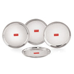 Stainless Steel Serving Plate/Thali 21cm (Set of 4)