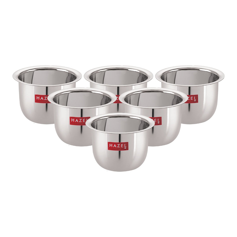 Stainless Steel Mini Tea Glass 100 ML, 8 cm (Set of 6)