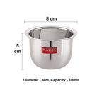 Stainless Steel Mini Tea Glass 100 ML, 8 cm (Set of 2)