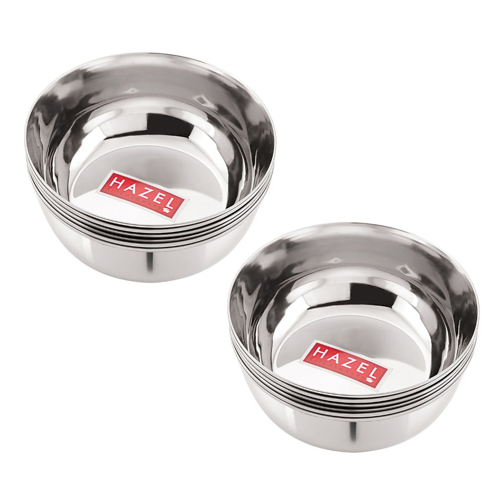 Stainless Steel Dinner Bowls 400 ML (Set of 12)