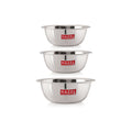 Stainless Steel Mixing Bowl Set of 3 2100, 2730, 3300 ML
