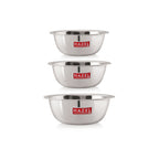 Stainless Steel Mixing Bowl Set of 3 2100, 2730, 3300 ML