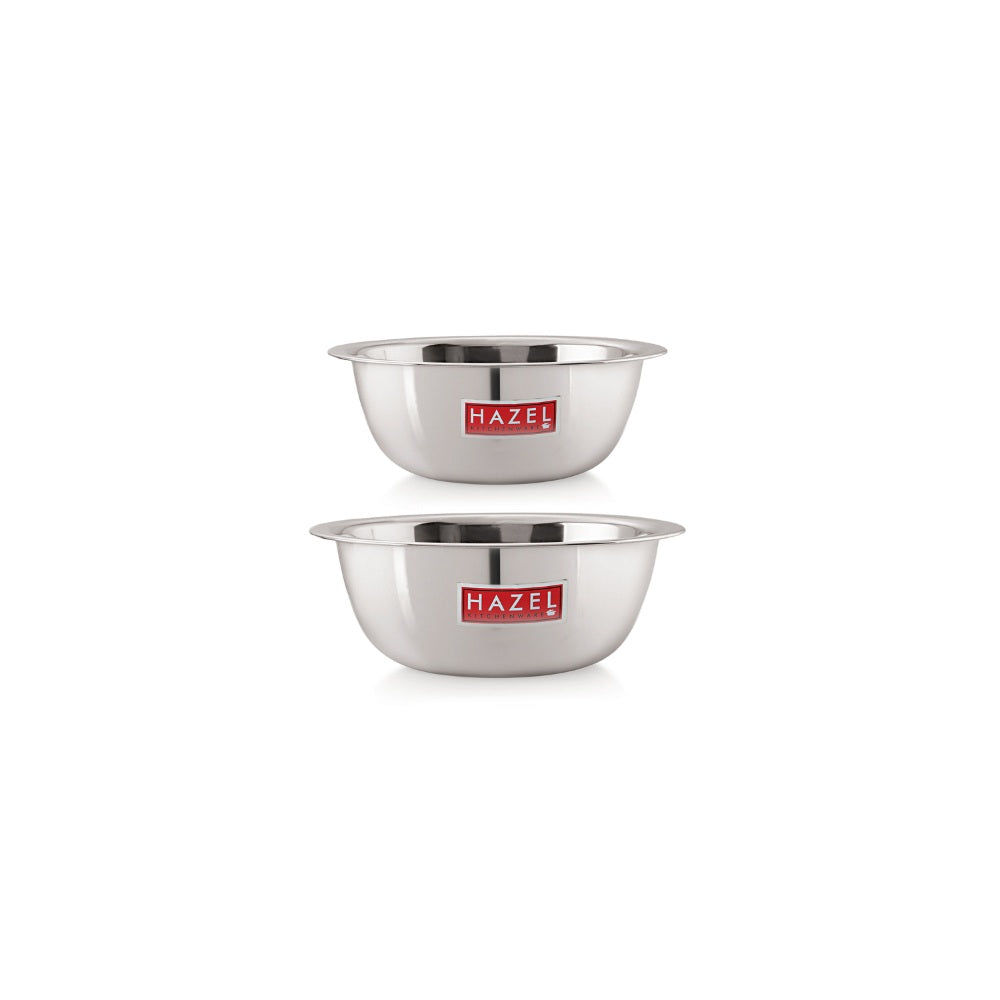 Stainless Steel Mixing Bowl Set of 2 1500, 2100 ML