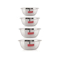 Stainless Steel Mixing Bowl Set of 4 1100, 1500, 2100, 2730 ML