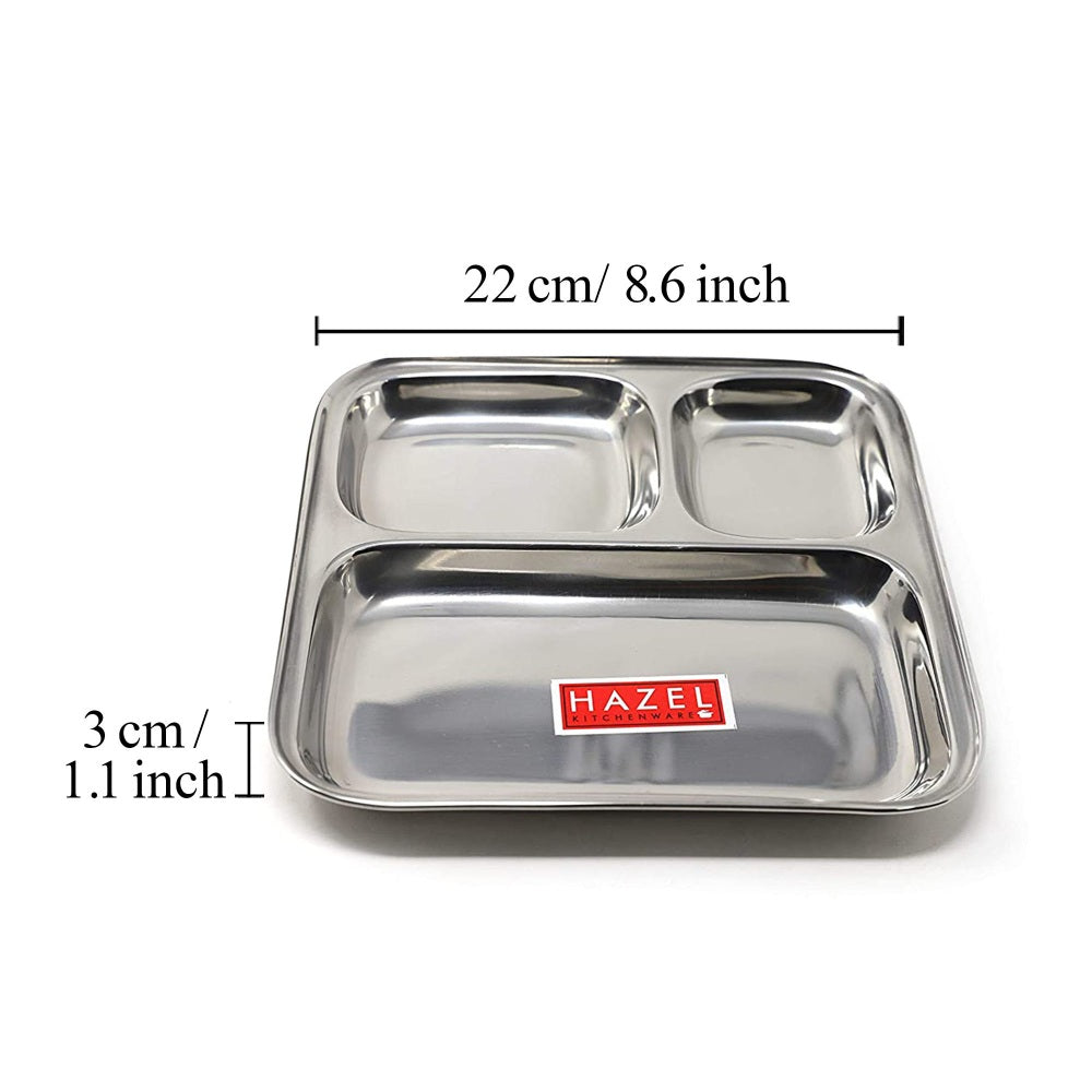 Stainless Steel Section Plates for Kids & Adults, Serving Plates