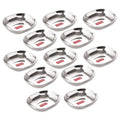 Stainless Steel Dessert Plate, Square Shaped -  Set Of 12 (450 ML each)