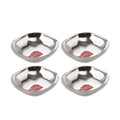 Stainless Steel Dessert Plate, Square Shaped -  Set Of 4 (260 ML each)