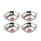 Stainless Steel Dessert Plate, Square Shaped - Set Of 4 (260 ML each)