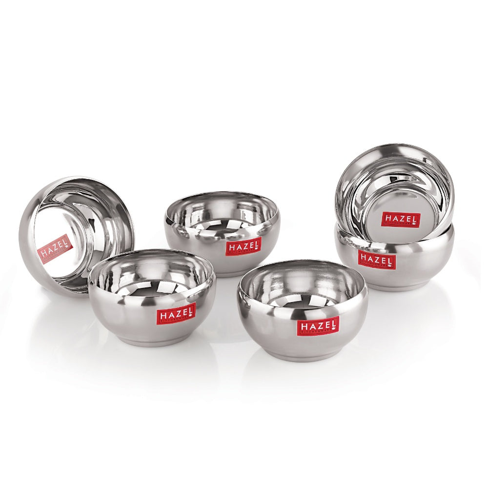 Stainless Steel Serving Bowl -  Set of 6 (150 ML Each)