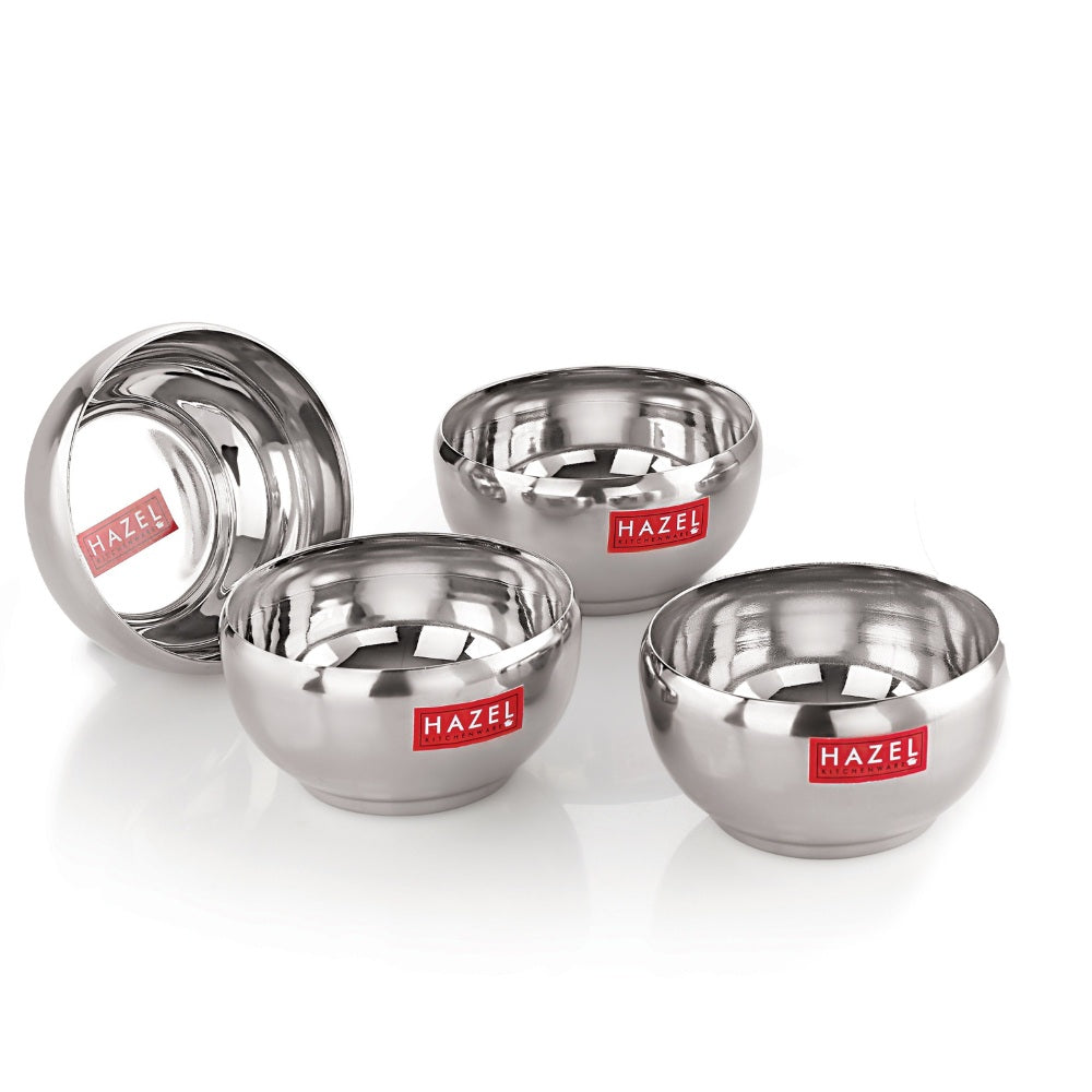 Stainless Steel Serving Bowl -  Set of 4 (150 ML Each)