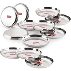 Stainless Steel Dinner Plate Set of 12, 23 cm