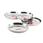 Stainless Steel Dinner Plate Set of 4, 23 cm