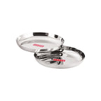 Stainless Steel Dinner Plate Set of 2, 23 cm
