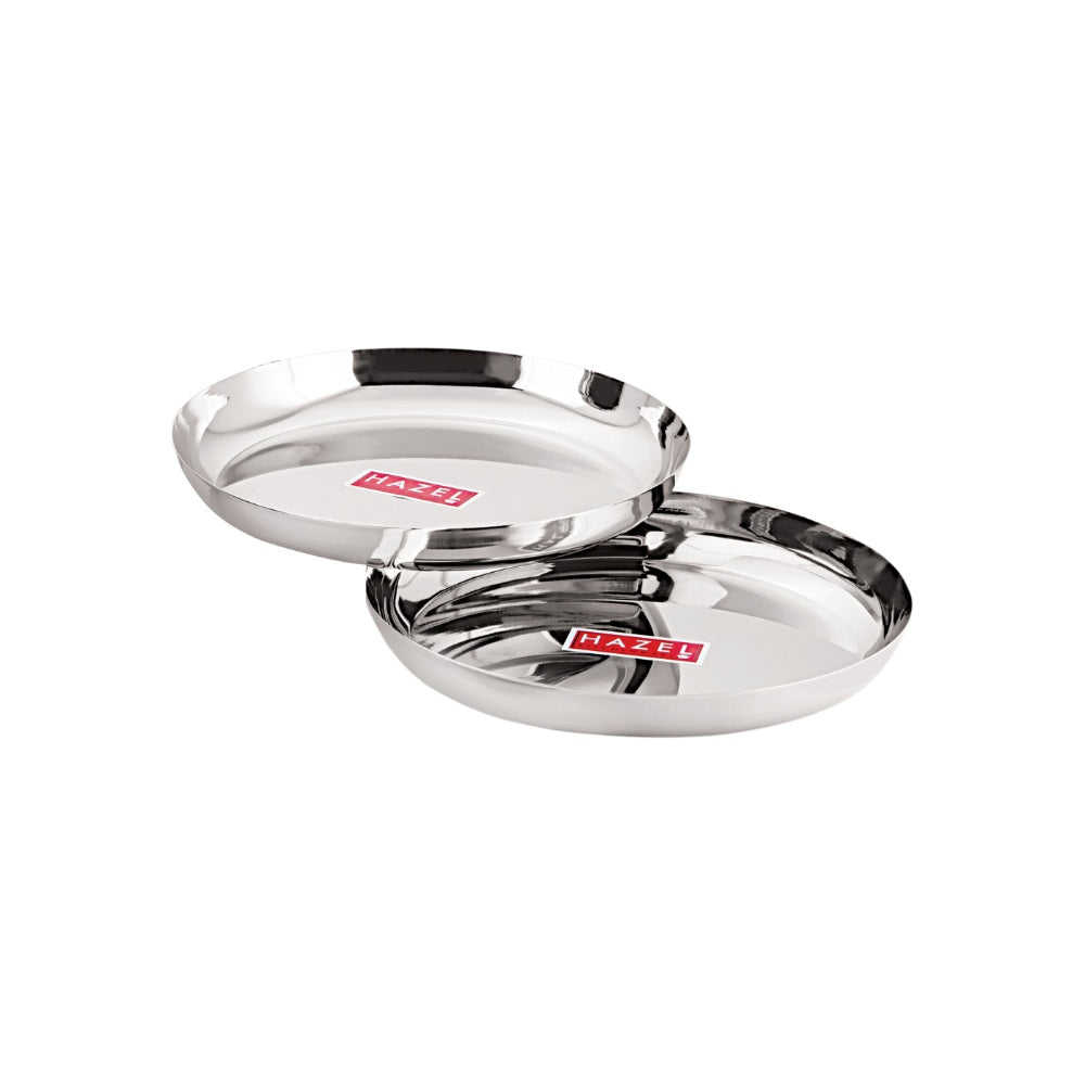 Stainless Steel Dinner Plate Set of 2, 23 cm
