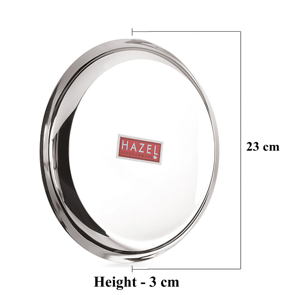Stainless Steel Dinner Plate Set of 2, 23 cm