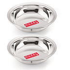 Stainless Steel Breakfast Bowls, Set of 2, 600 ML