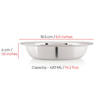 Stainless Steel Breakfast Bowls, Set of 4, 420 ML